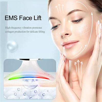 أجهزة التدليك المرفوعة من الفولاذ المقاوم للصدأ EMS LED Light Therapy Anti-wrinkle Device للعنق والوجوه